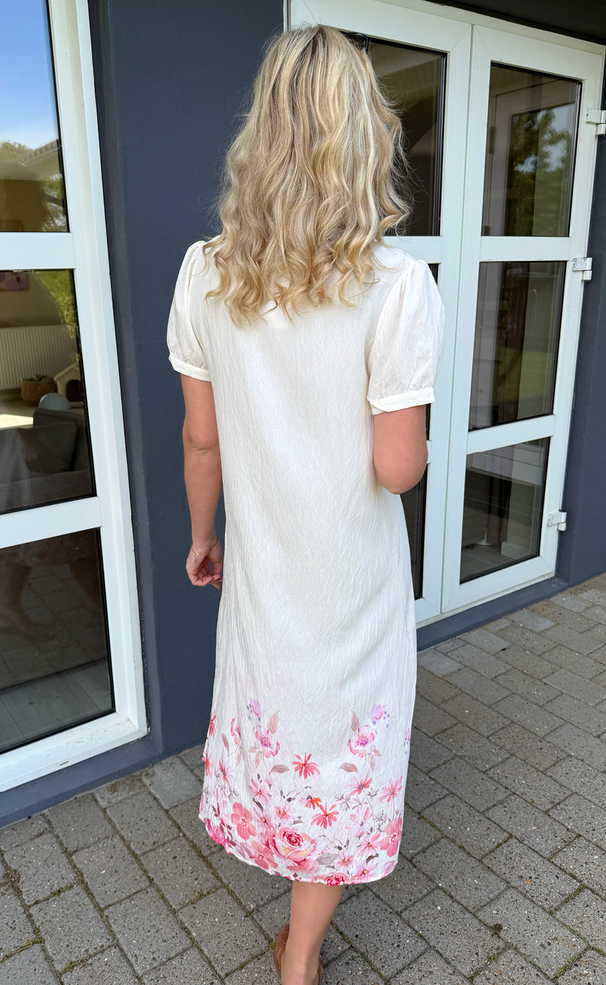 Say INA Copenhagen Kjole - Nina - Off White W. Pink Flowers