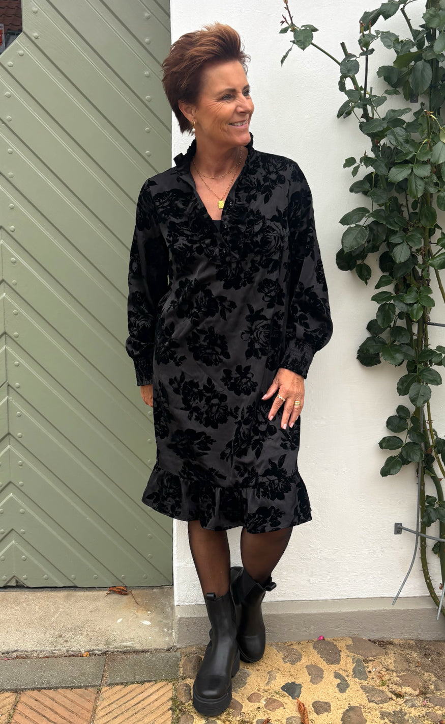 Say INA Copenhagen Kjole - Nora - Black Flowers