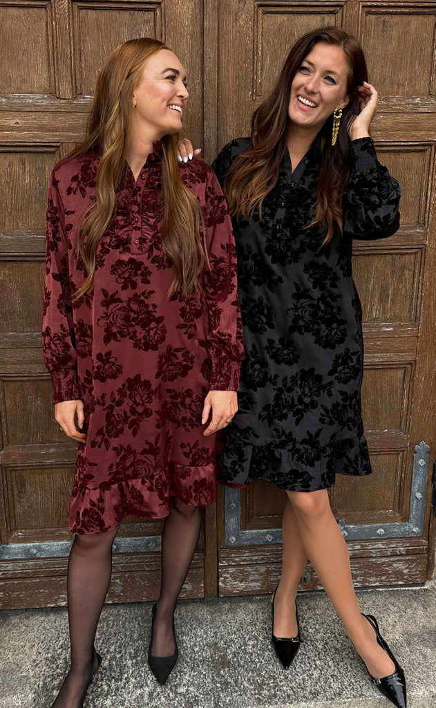 Say INA Copenhagen Kjole - Nora - Bordeaux Flowers