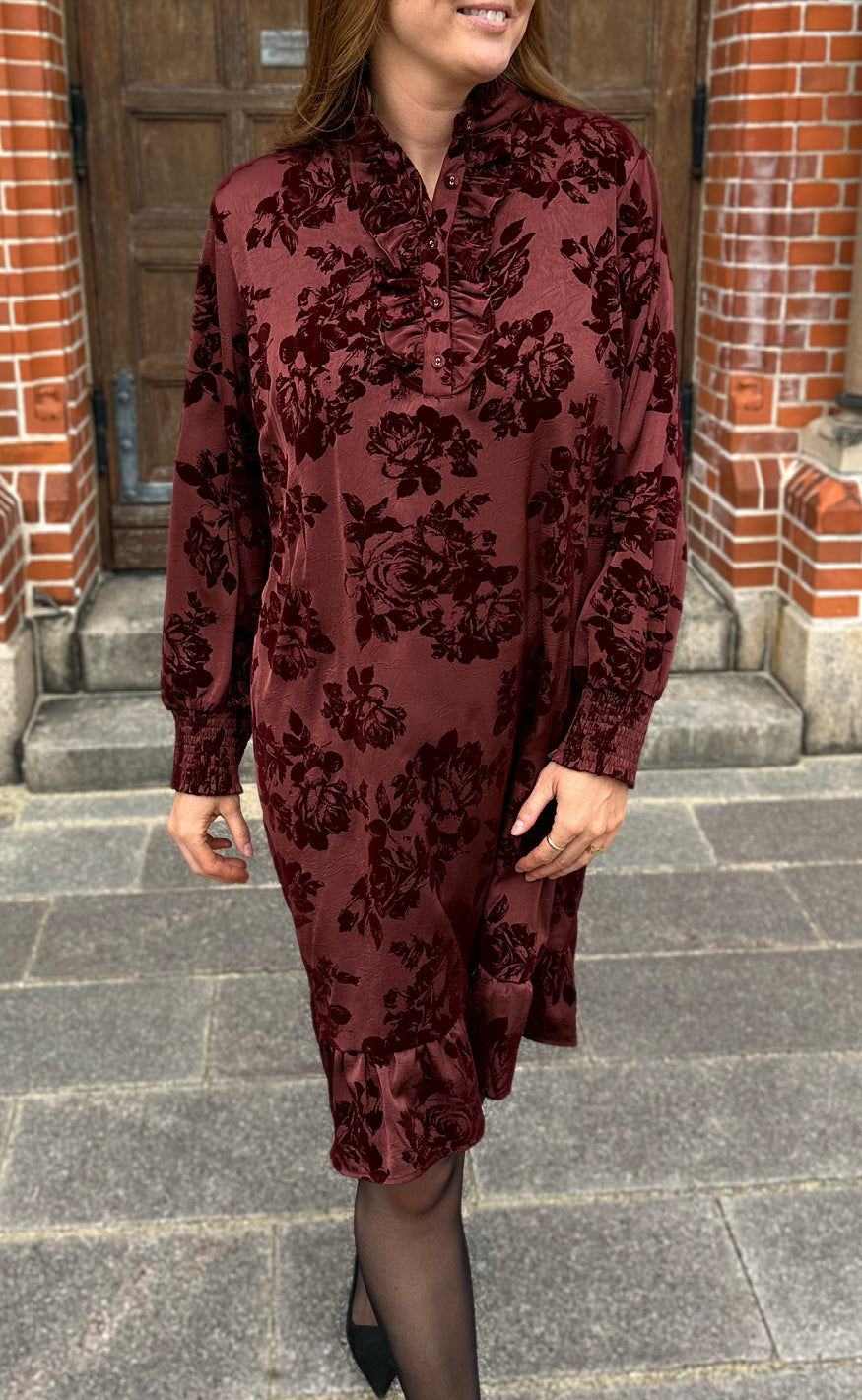 Say INA Copenhagen Kjole - Nora - Bordeaux Flowers