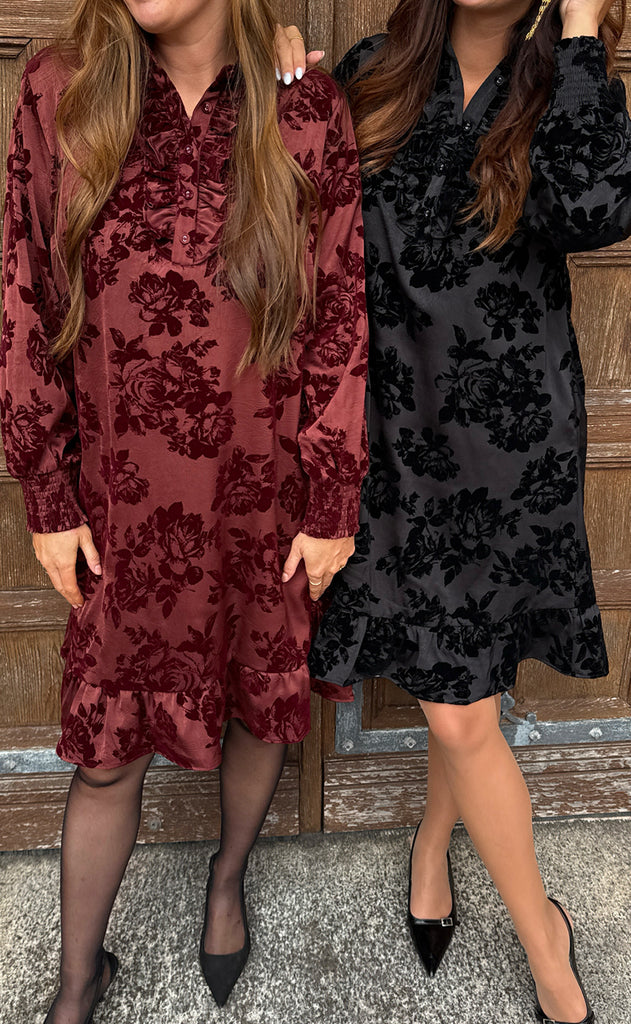 Say INA Copenhagen Kjole - Nora - Bordeaux Flowers