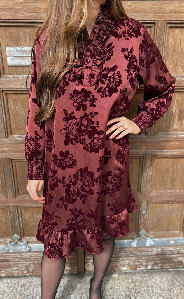 Say INA Copenhagen Kjole - Nora - Bordeaux Flowers