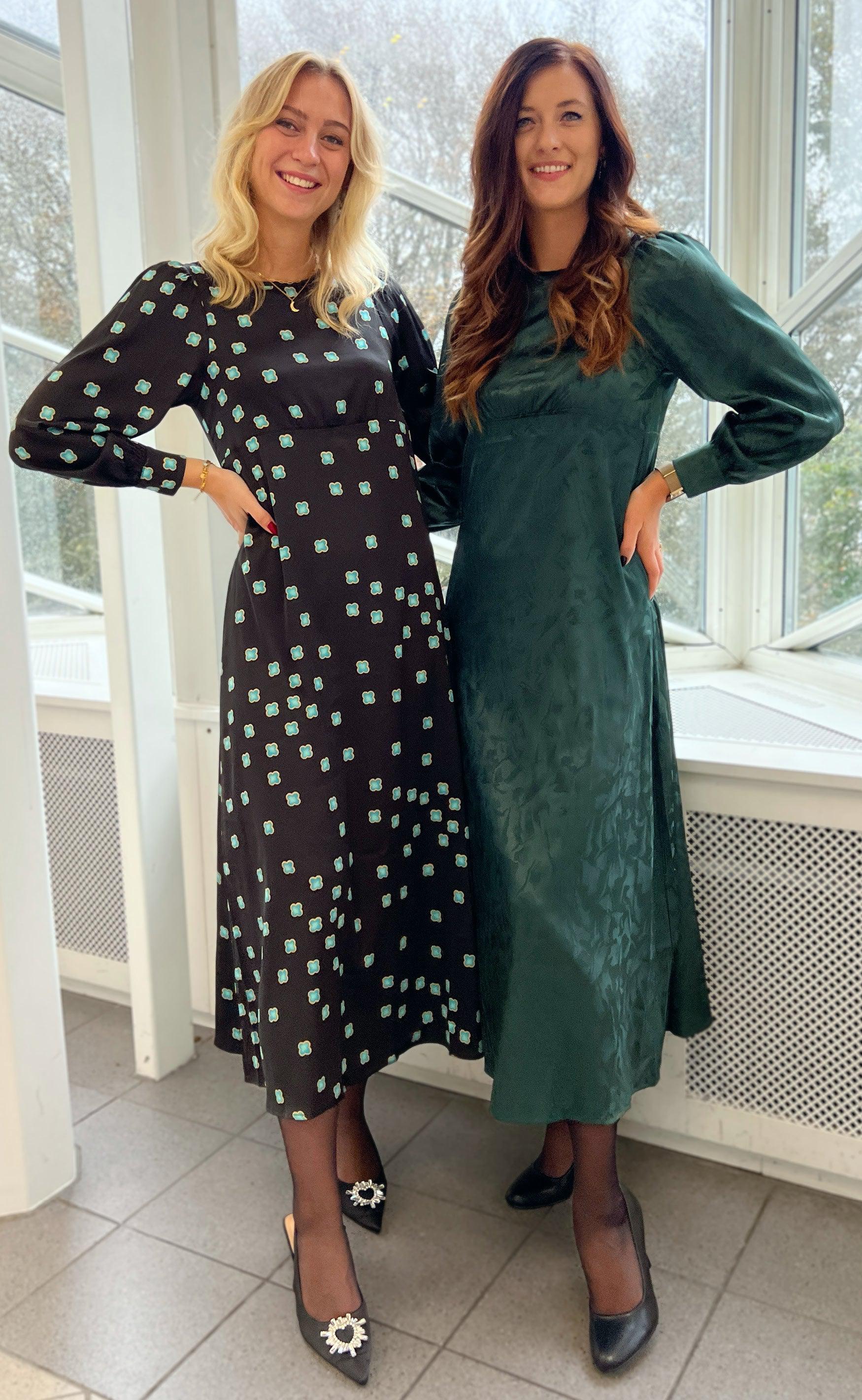 Say INA Copenhagen Kjole - Nova - Black/Turquoise Print