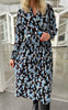 Say INA Copenhagen Kjole - Olivia - Black/Blue Flower