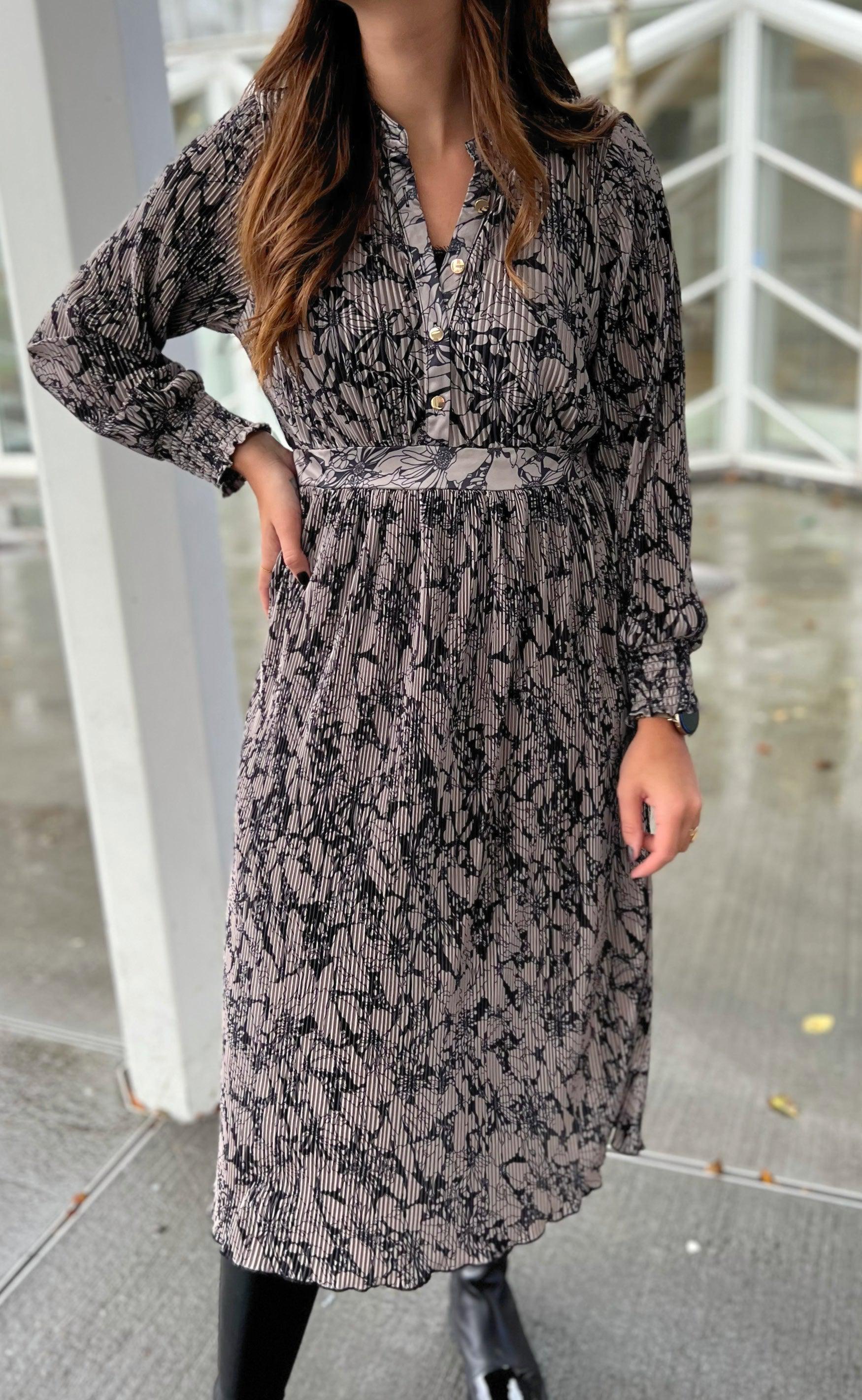 Say INA Copenhagen Kjole - Olivia - Black/Brown Flower