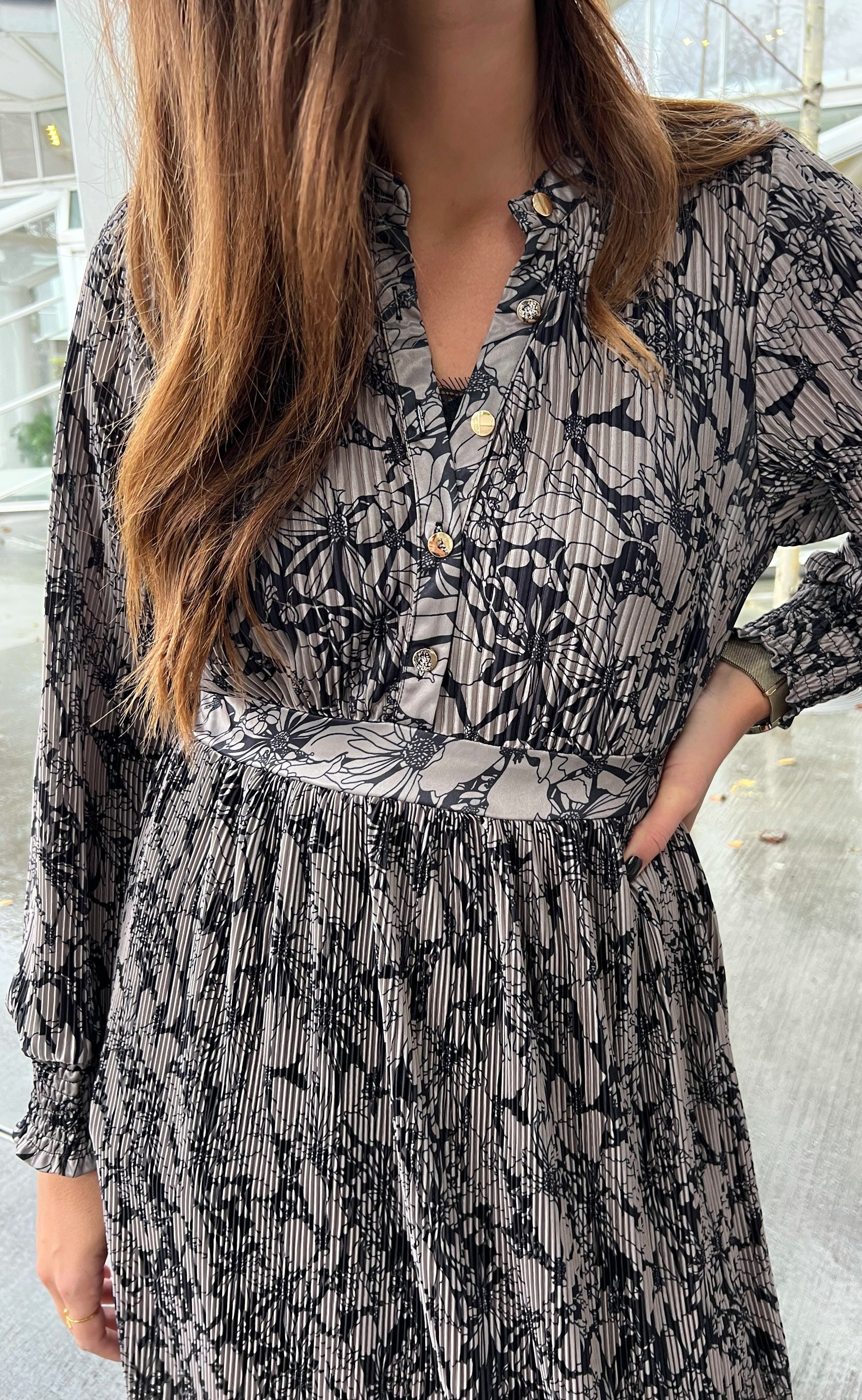 Say INA Copenhagen Kjole - Olivia - Black/Brown Flower