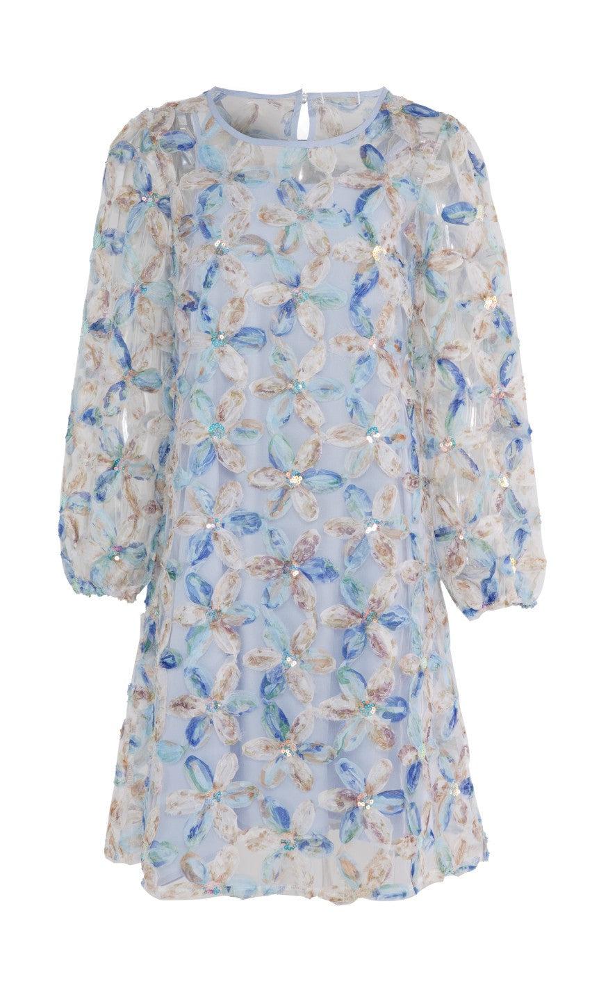 Say INA Copenhagen Kjole - Pama - Blue Sequin Flower