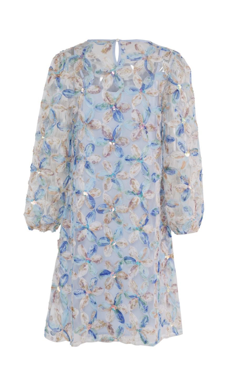 Say INA Copenhagen Kjole - Pama - Blue Sequin Flower