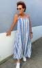 Say INA Copenhagen Kjole - Paulina - White / Blue