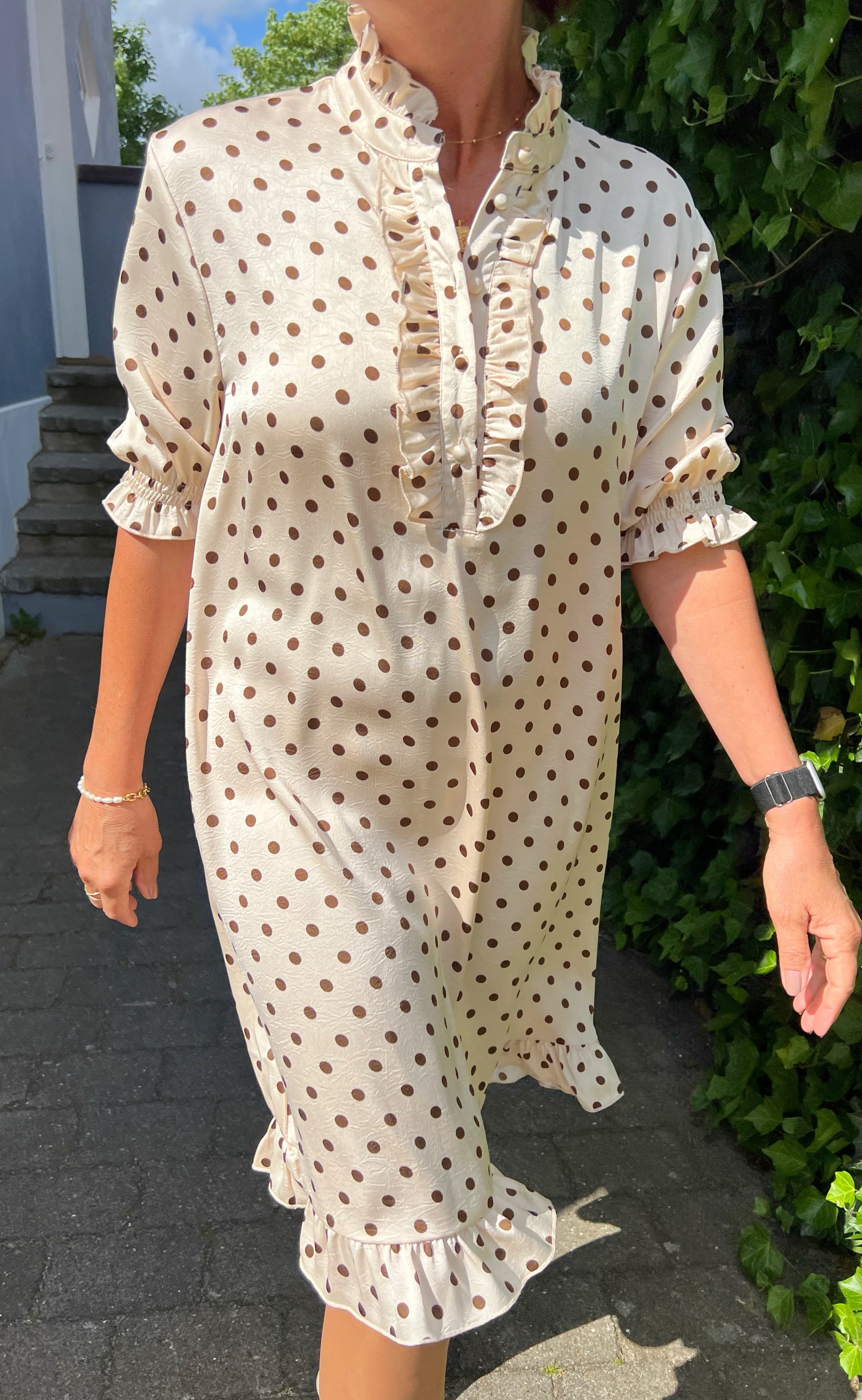 Say INA Copenhagen Kjole - Philine - Beige Dots