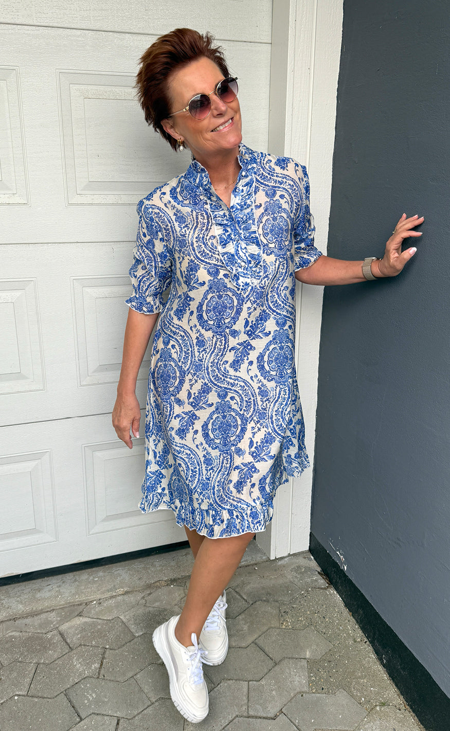 Say INA Copenhagen Kjole - Philine - Blue Paisley