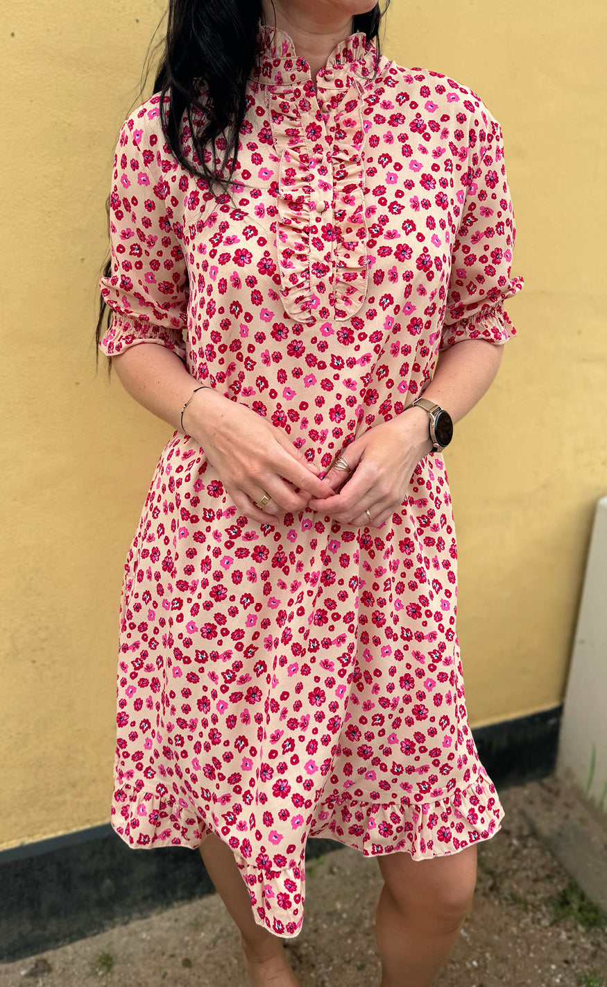 Say INA Copenhagen Kjole - Philine - Pink / Red Flowers