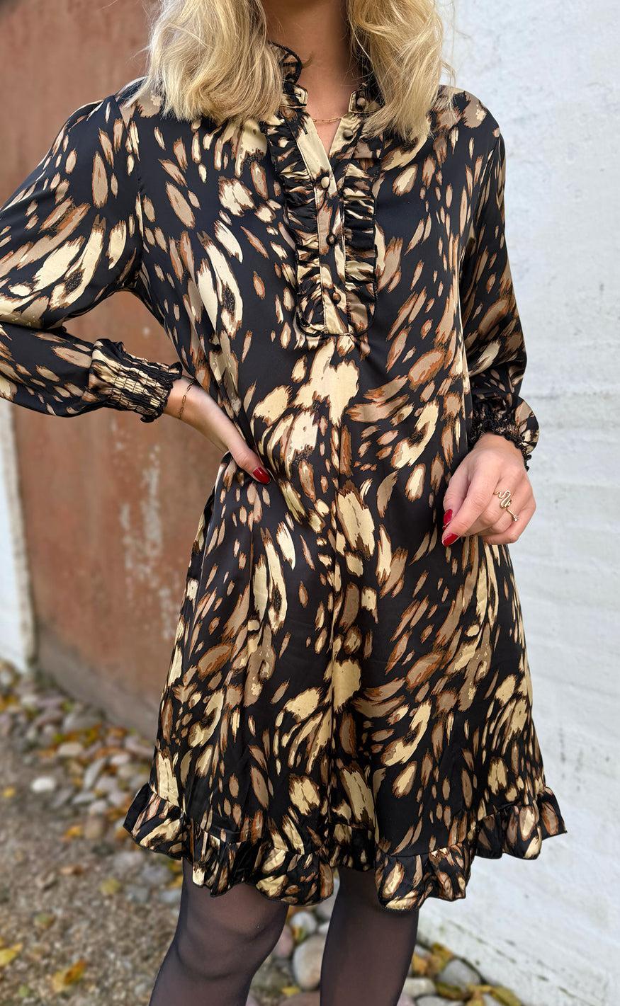 Say INA Copenhagen Kjole - Pia - Black / Brown Print