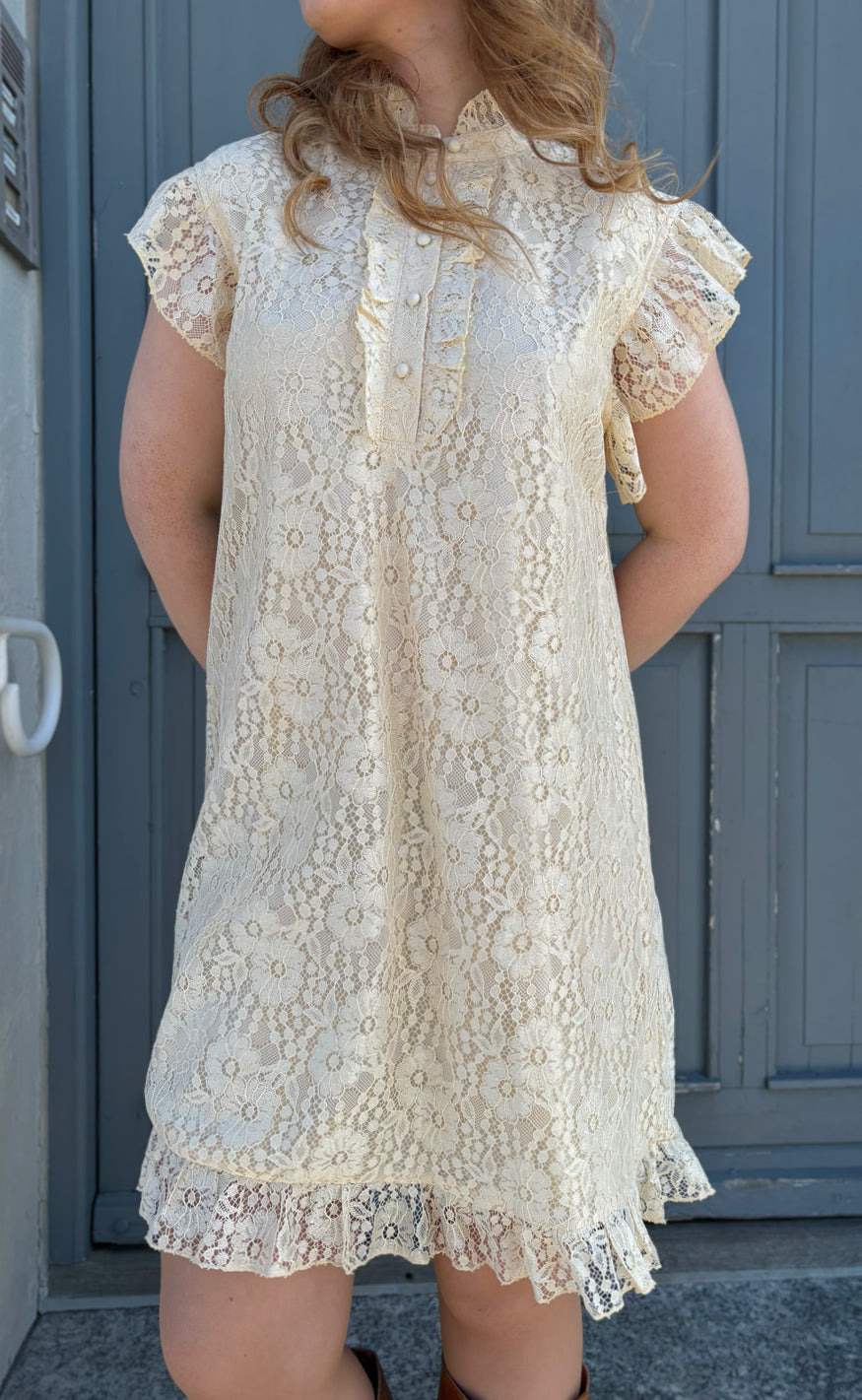 Say INA Copenhagen Kjole - Pia Lace Summer - Creme