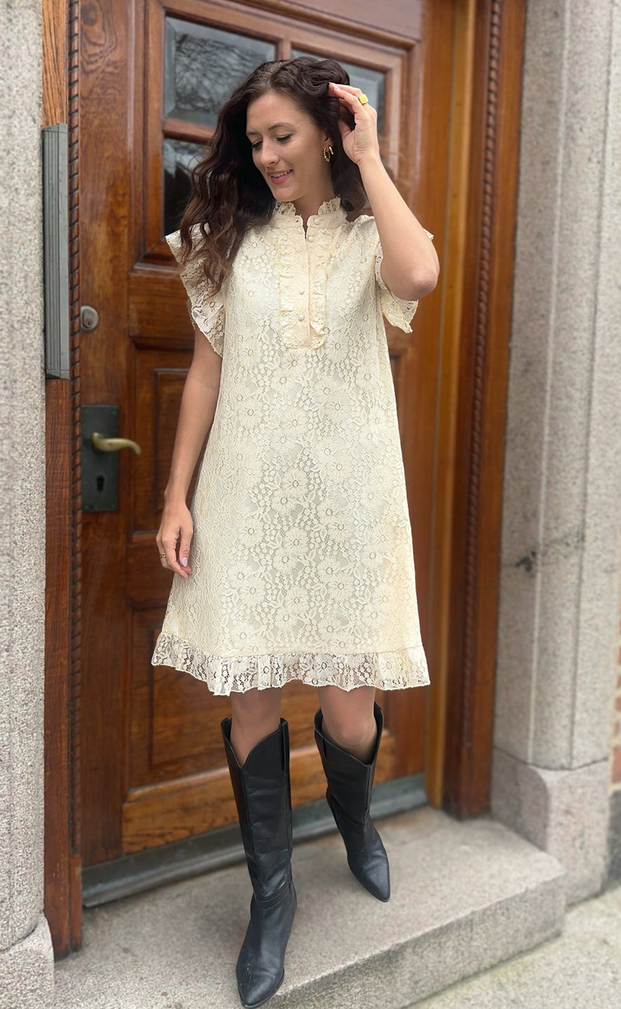 Say INA Copenhagen Kjole - Pia Lace Summer - Creme