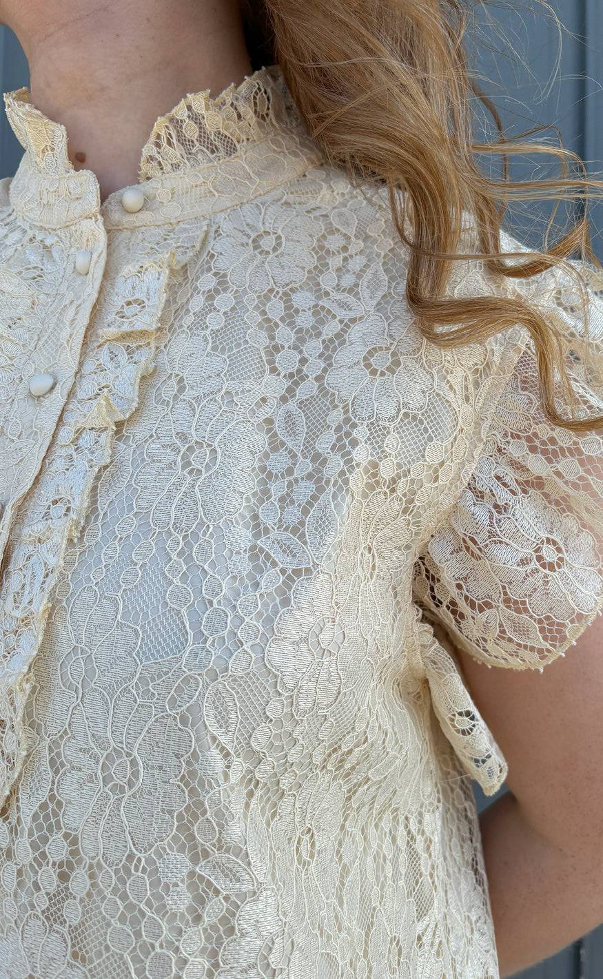 Say INA Copenhagen Kjole - Pia Lace Summer - Creme