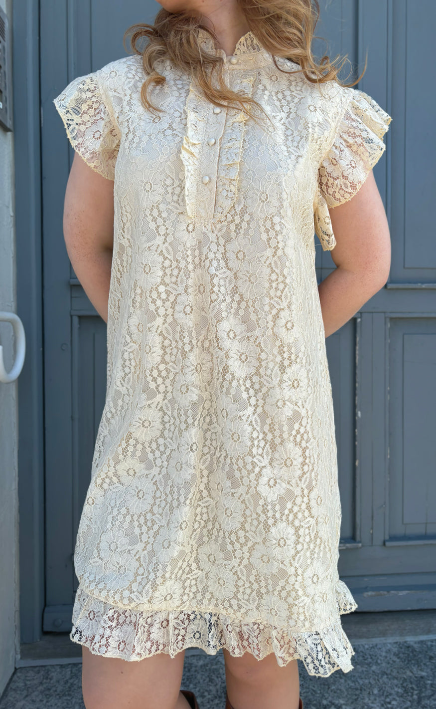Say INA Copenhagen Kjole - Pia Lace Summer - Creme