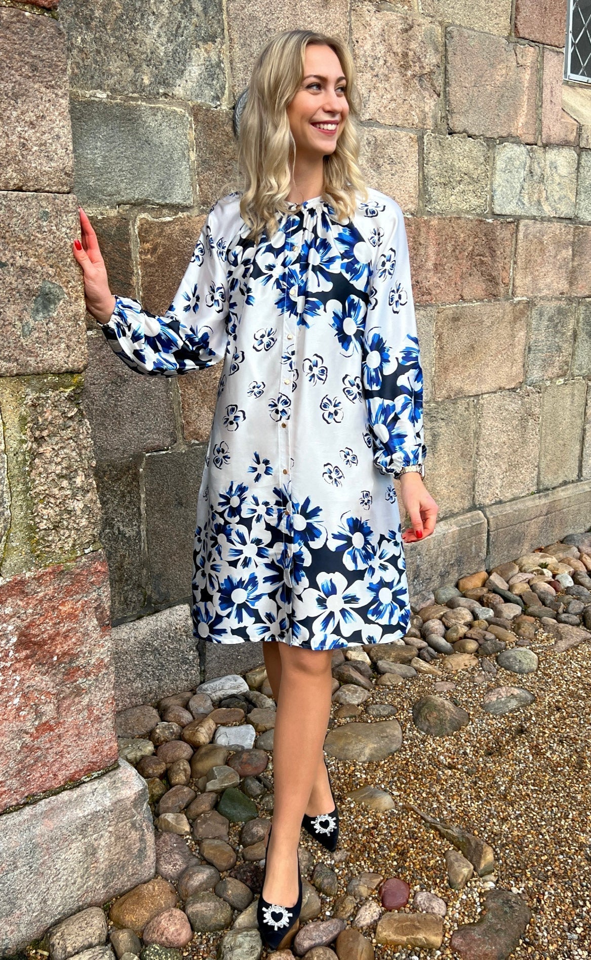 Say INA Copenhagen Kjole - Rita - Blue Flower