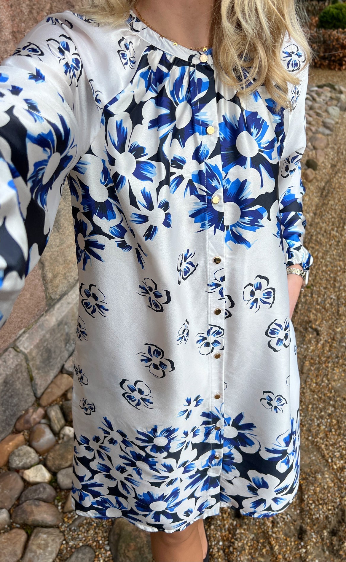 Say INA Copenhagen Kjole - Rita - Blue Flower