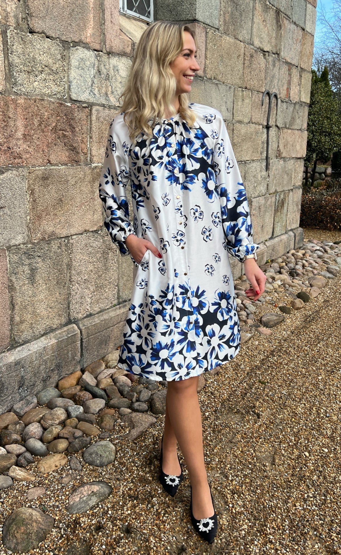 Say INA Copenhagen Kjole - Rita - Blue Flower