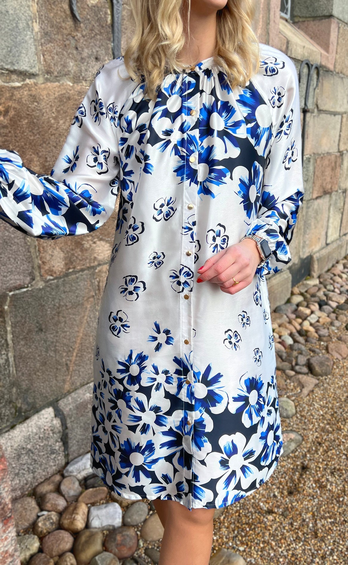 Say INA Copenhagen Kjole - Rita - Blue Flower