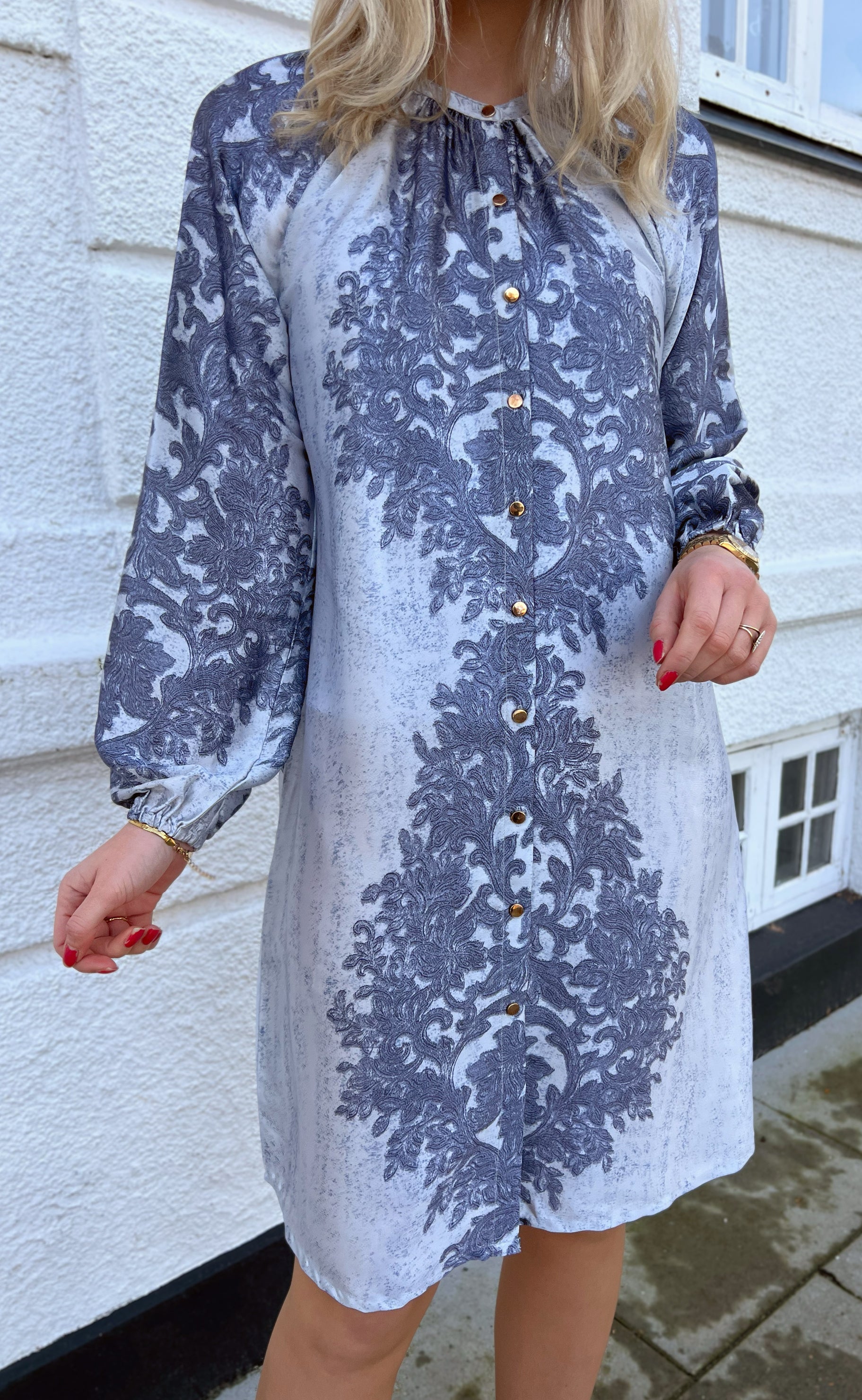 Say INA Copenhagen Kjole - Rita - Grey Paisley