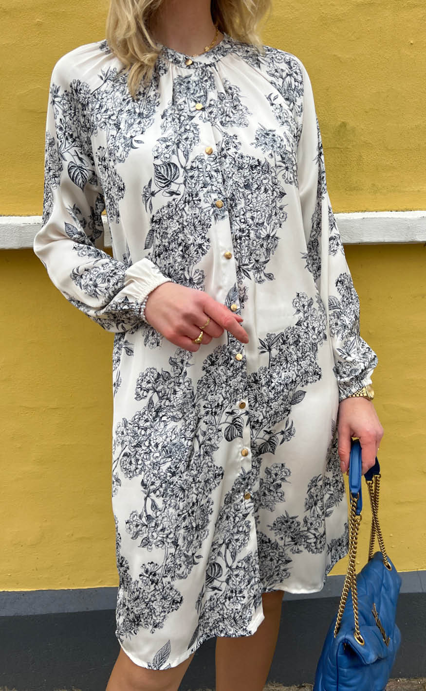 Say INA Copenhagen Kjole - Rita - White / Black Flower