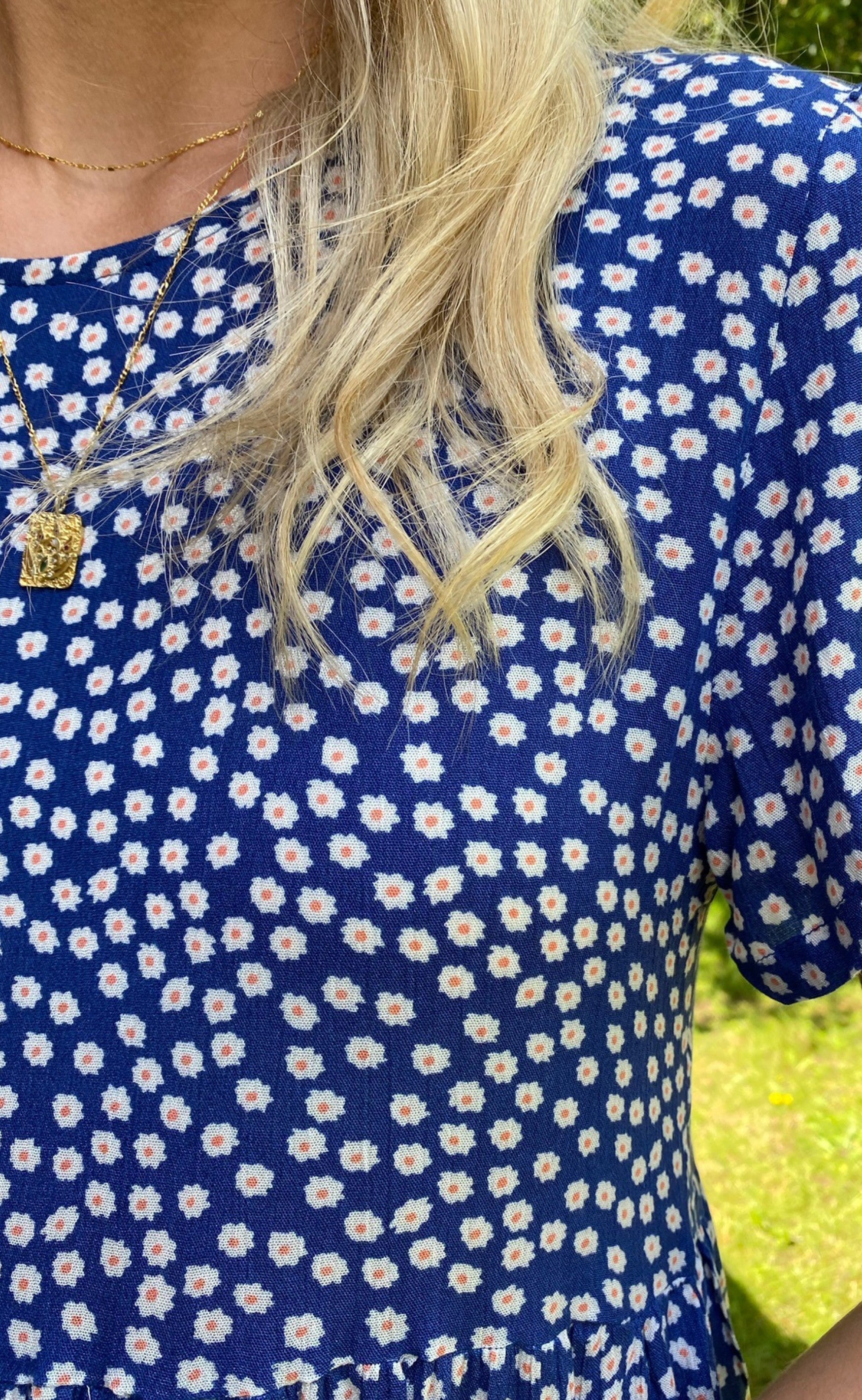 Say INA Copenhagen Kjole - Selma - Blue Flower