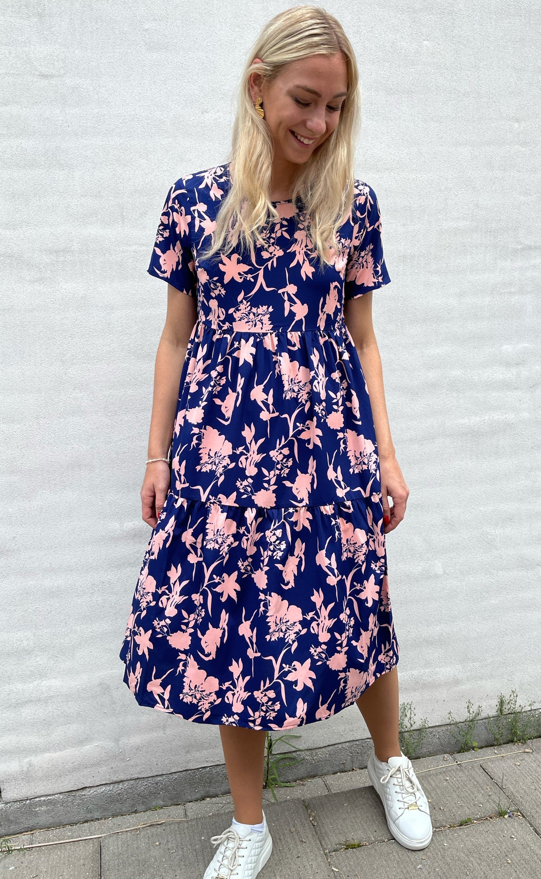 Say INA Copenhagen Kjole - Selma - Navy / Rose Flower