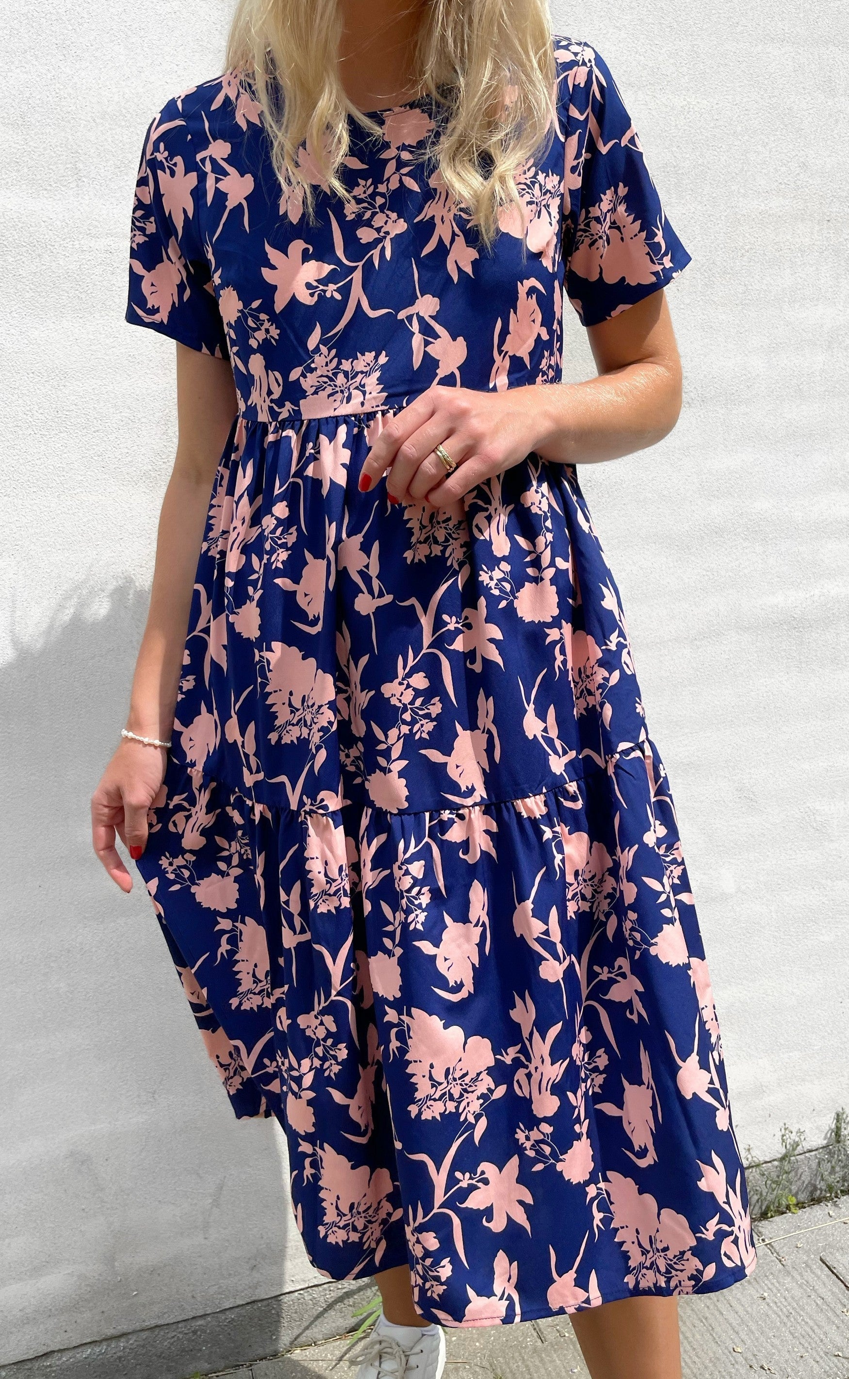 Say INA Copenhagen Kjole - Selma - Navy / Rose Flower