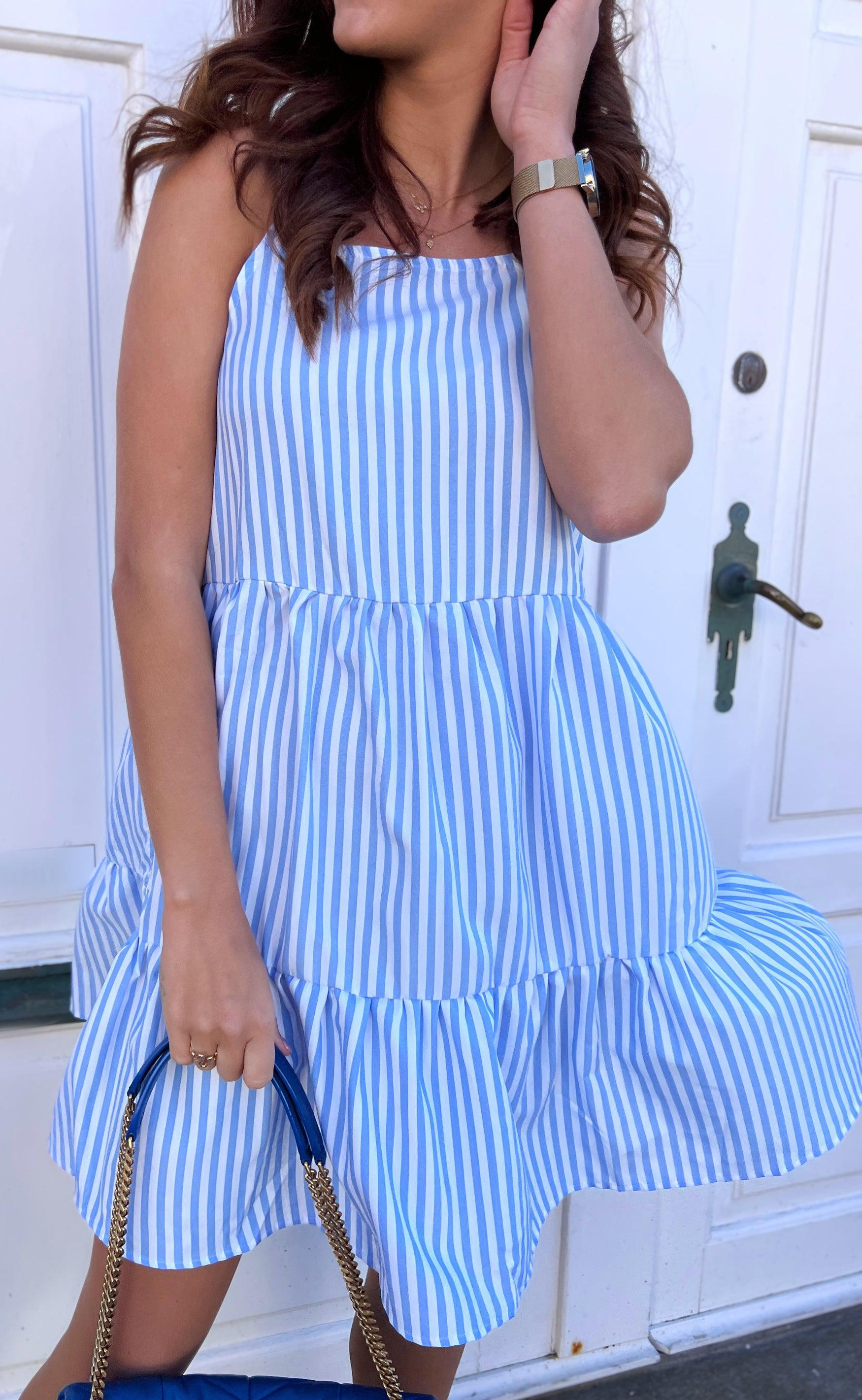 Say INA Copenhagen Kjole - Sisi - Blue White Stripe