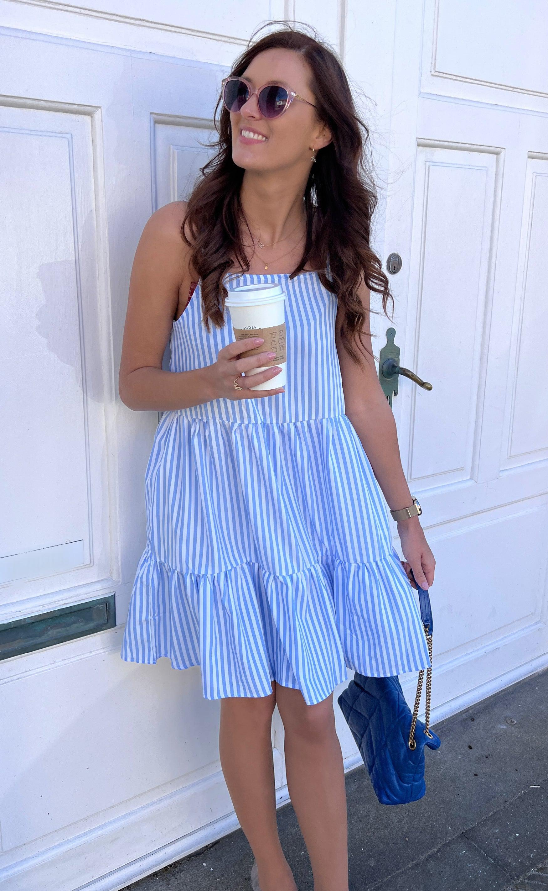 Say INA Copenhagen Kjole - Sisi - Blue White Stripe