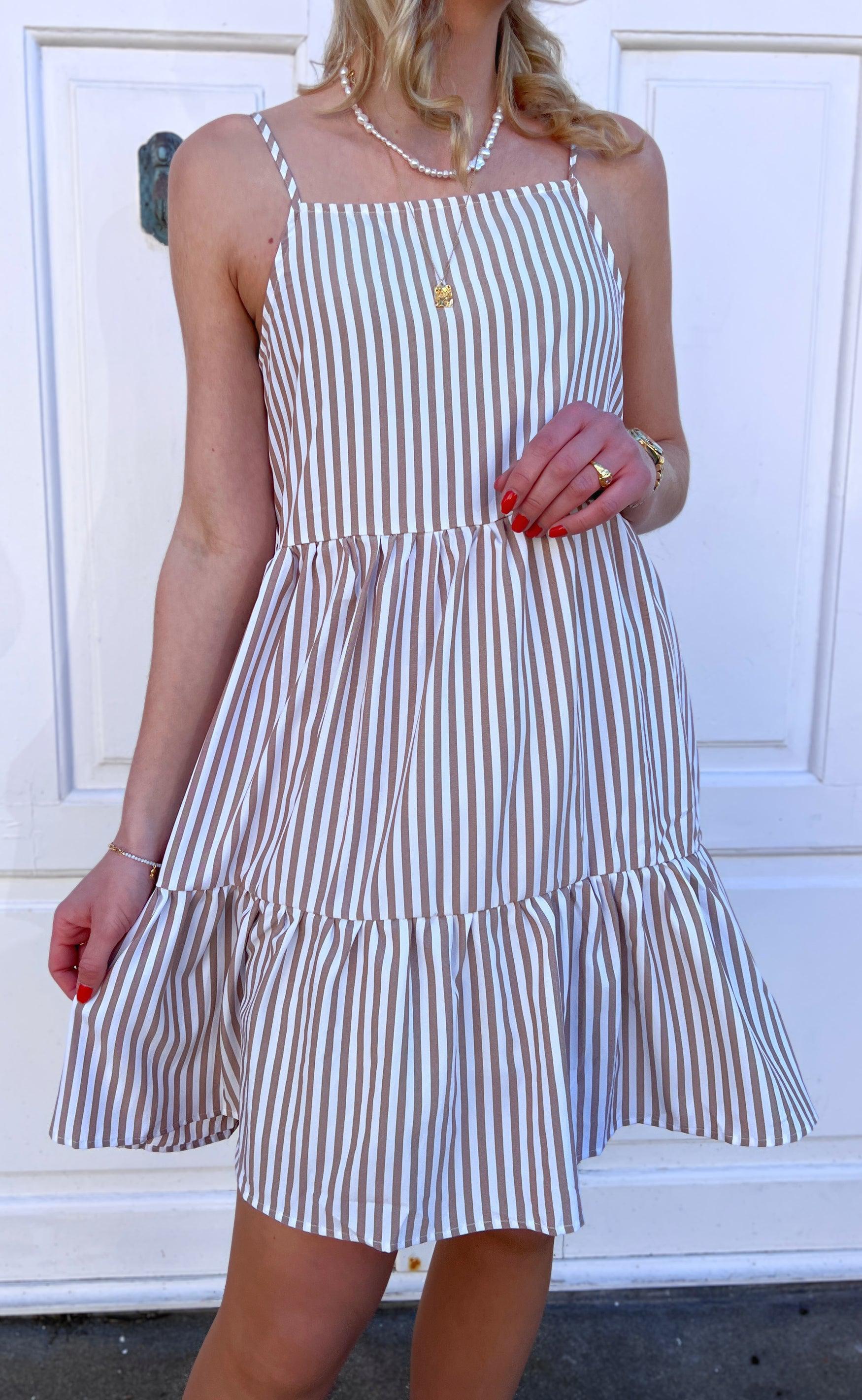 Say INA Copenhagen Kjole - Sisi - Brown White Stripe