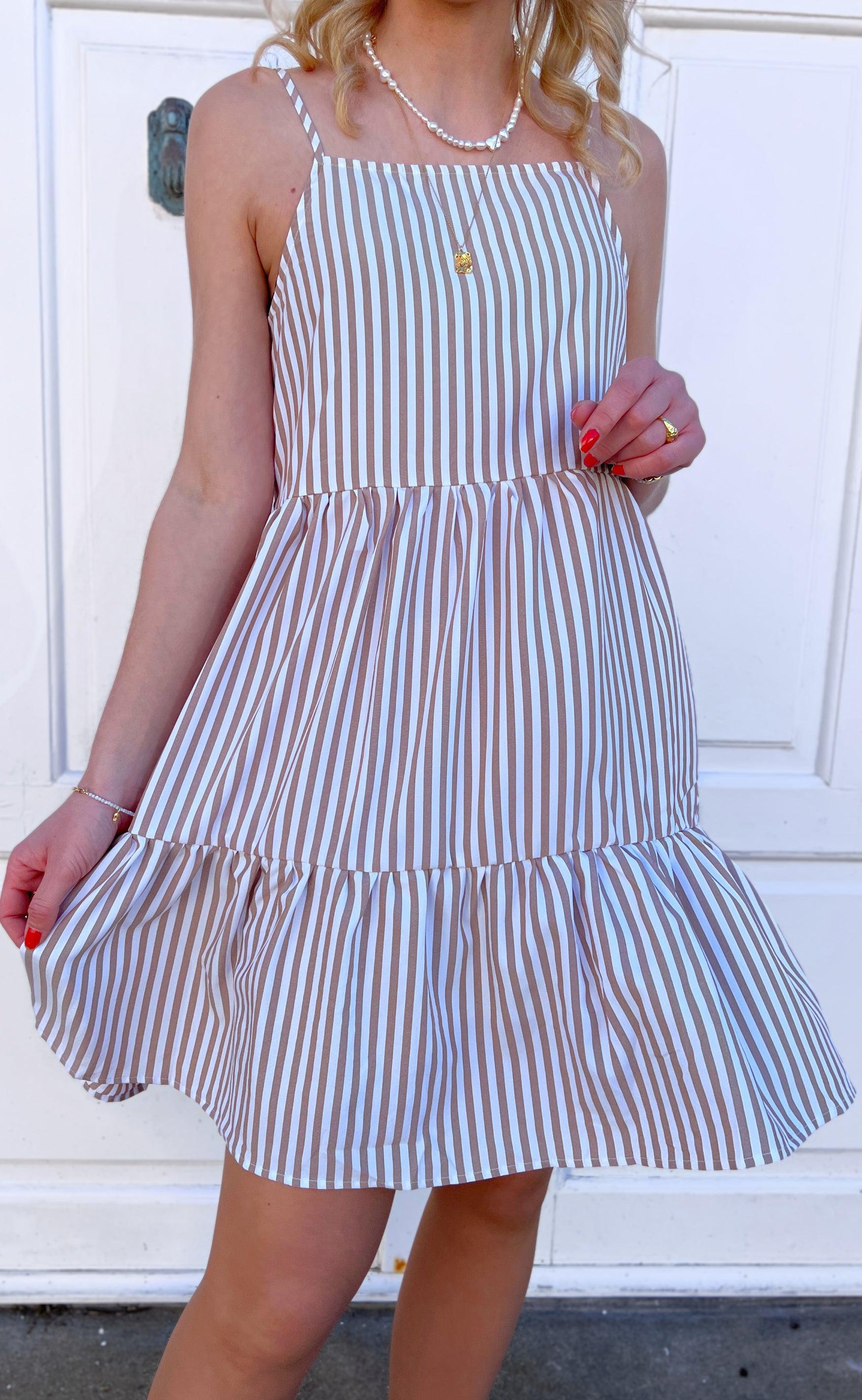 Say INA Copenhagen Kjole - Sisi - Brown White Stripe