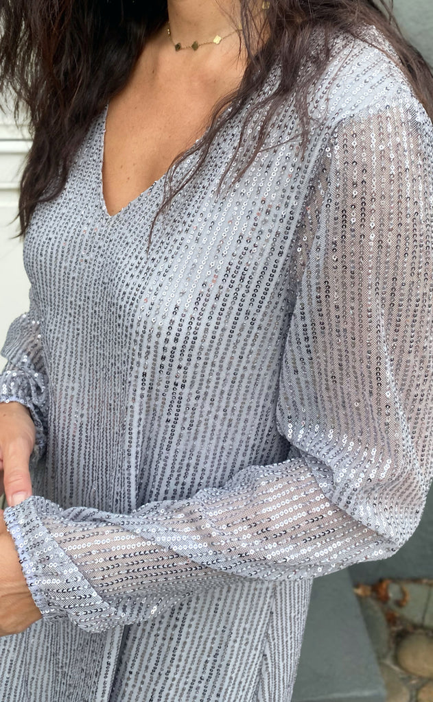 Say INA Copenhagen Kjole - Stine - Silver Sequin