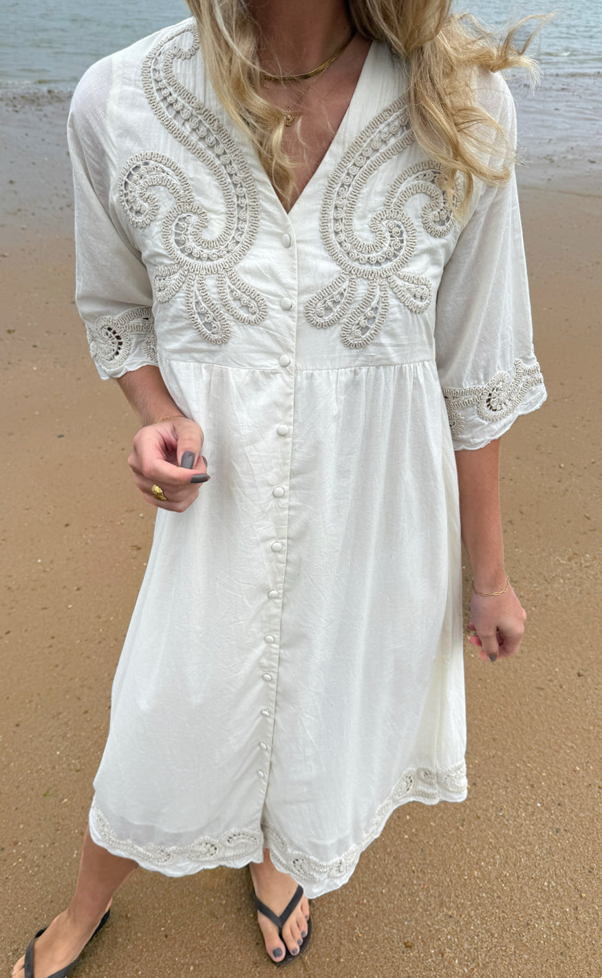 Say INA Copenhagen Kjole - Talia - Bright Embroidery