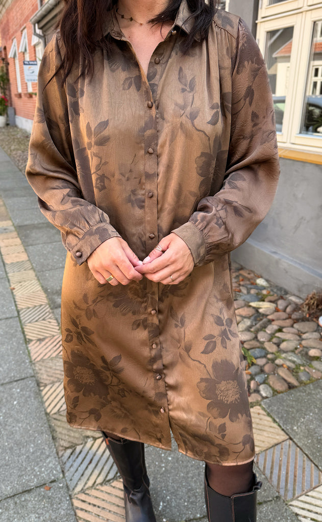 Say INA Copenhagen Kjole - Tanja - Brown Flowers