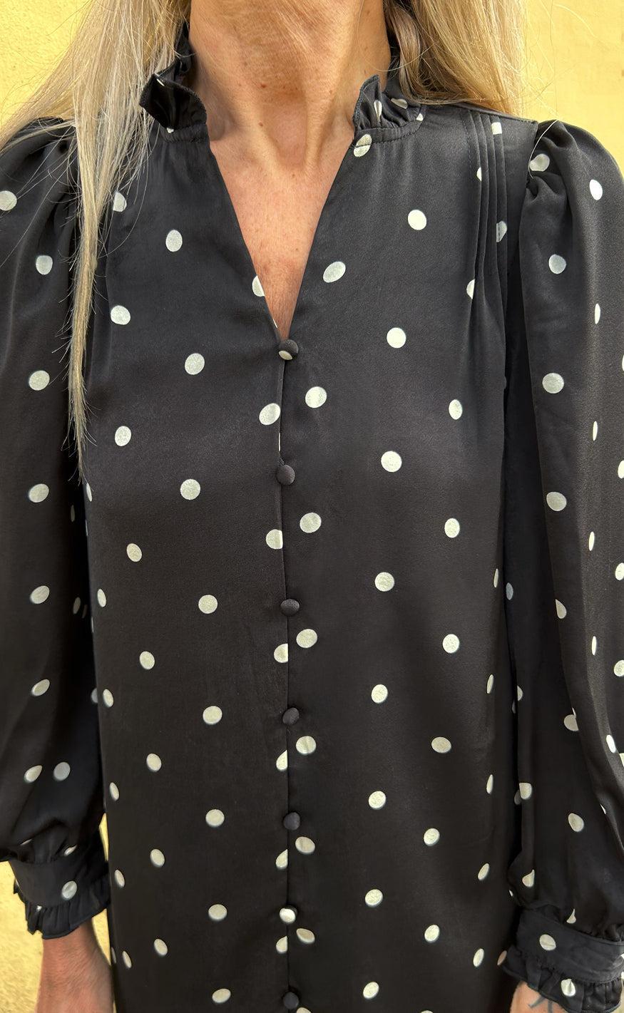 Say INA Copenhagen Kjole - Tiki - Black W. White Dots