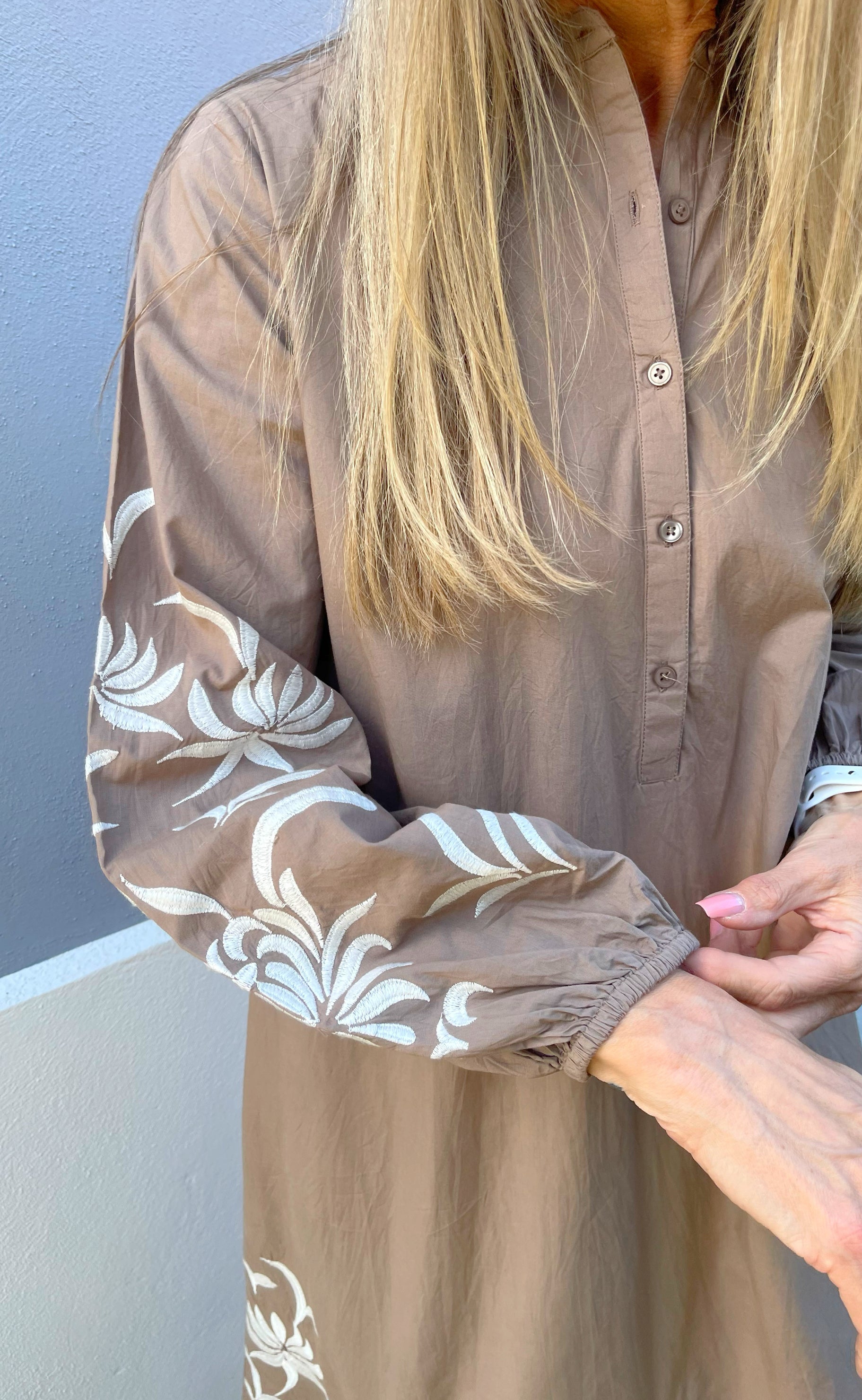 Say INA Copenhagen Kjole - Tilde - Light Brown W. Embroidery