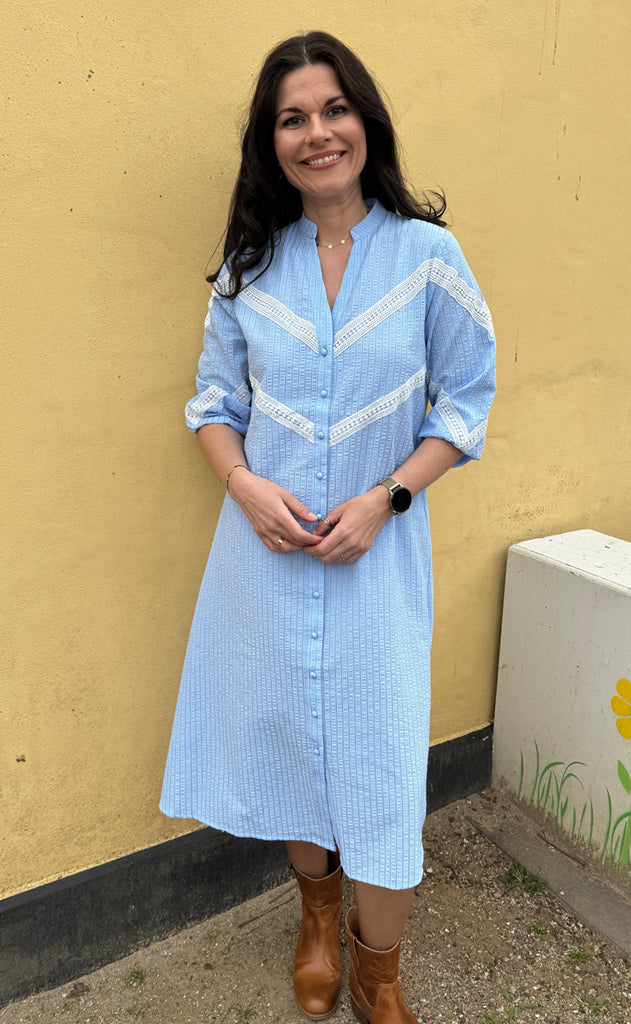 Say INA Copenhagen Kjole - Viola - Blue Striped