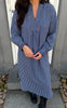 Say INA Copenhagen Kjole - Winnie LS - Navy Blue W. White Stripes