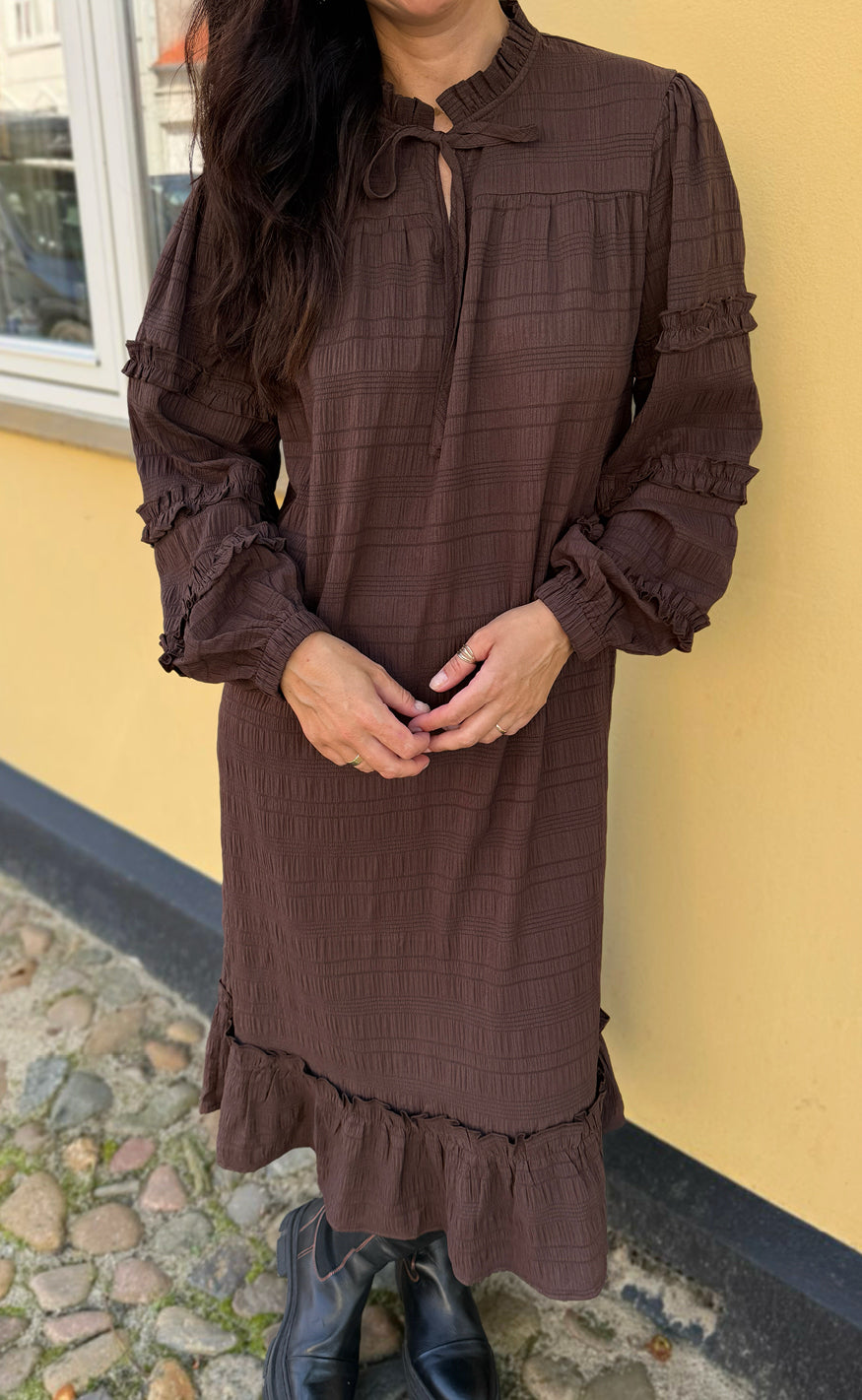Say INA Copenhagen Kjole - Zally - Dark Brown