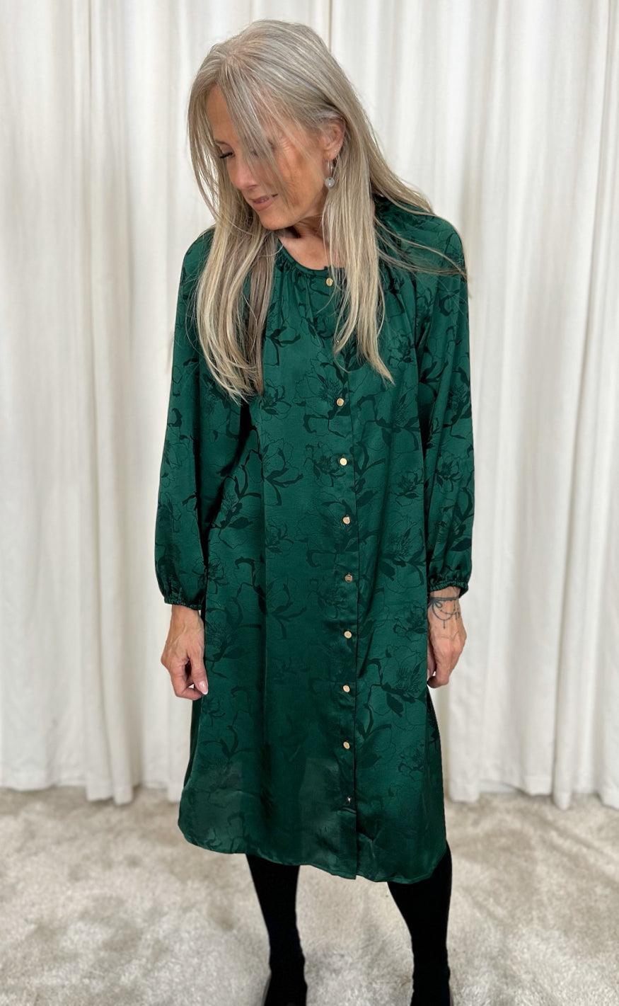 Say INA Copenhagen Kjole - Zanna - Green Flower