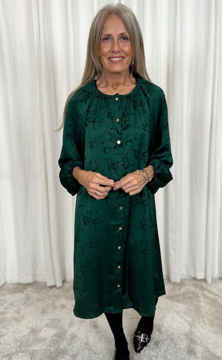 Say INA Copenhagen Kjole - Zanna - Green Flower