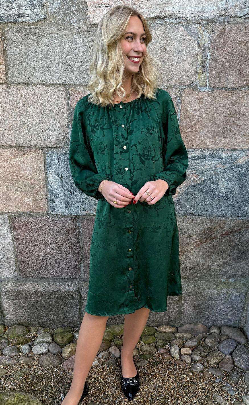 Say INA Copenhagen Kjole - Zanna - Green Flower