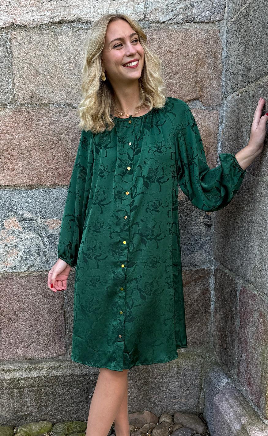 Say INA Copenhagen Kjole - Zanna - Green Flower