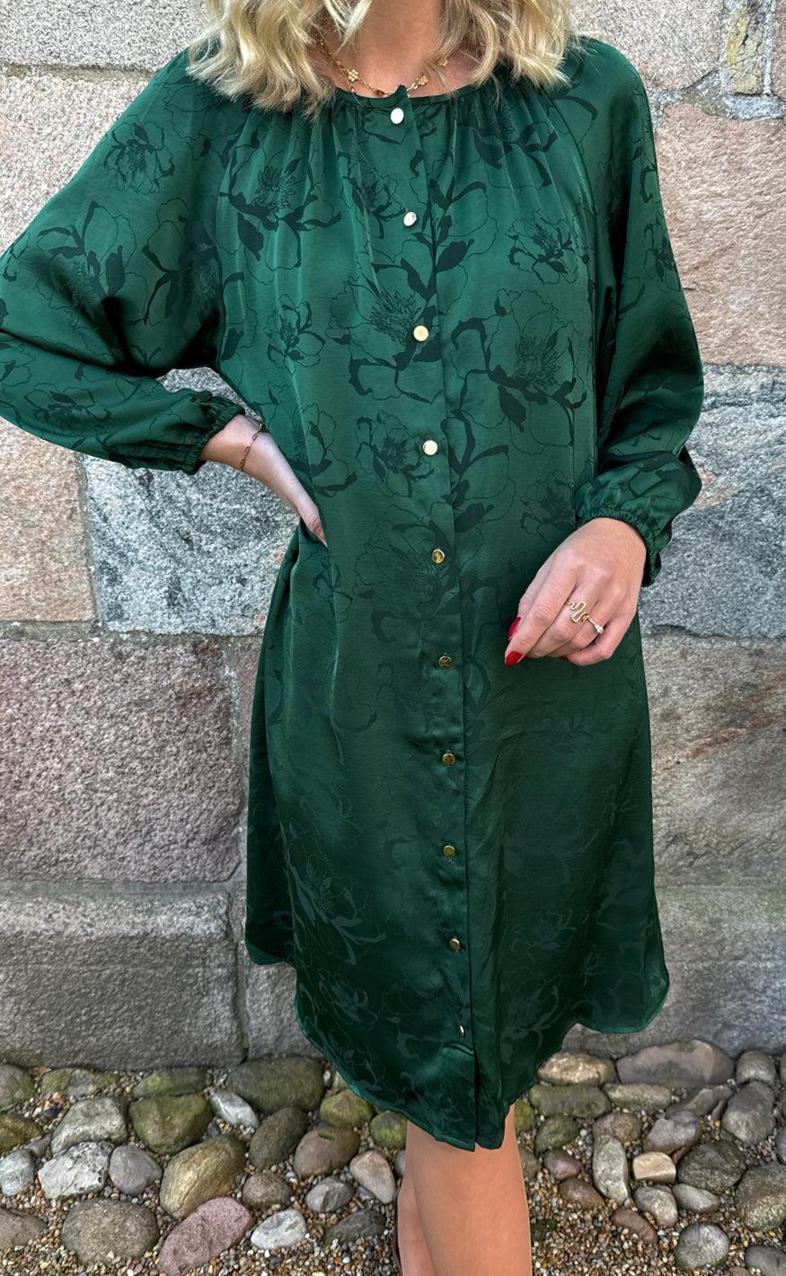 Say INA Copenhagen Kjole - Zanna - Green Flower