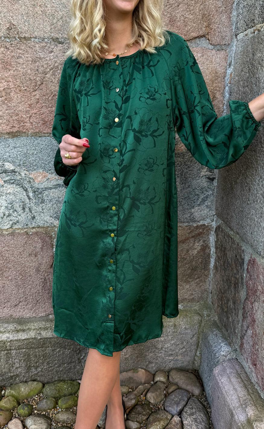 Say INA Copenhagen Kjole - Zanna - Green Flower