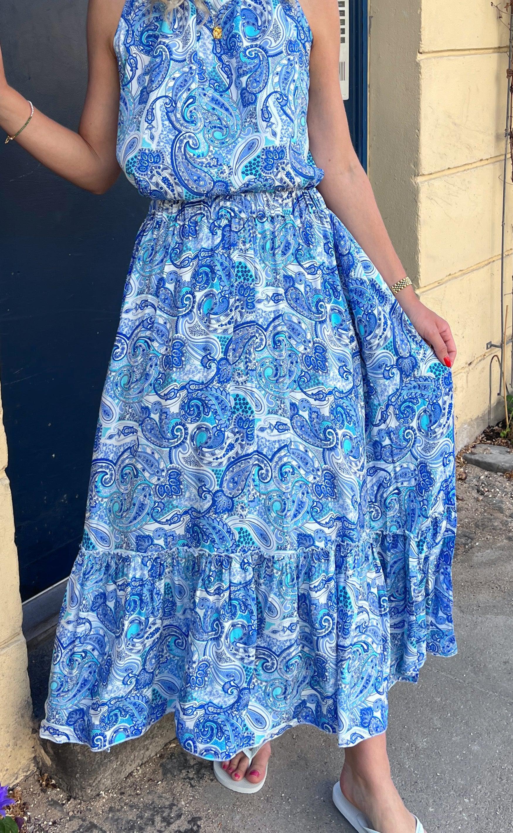 Say INA Copenhagen Nederdel - Hanna - Blue Paisley