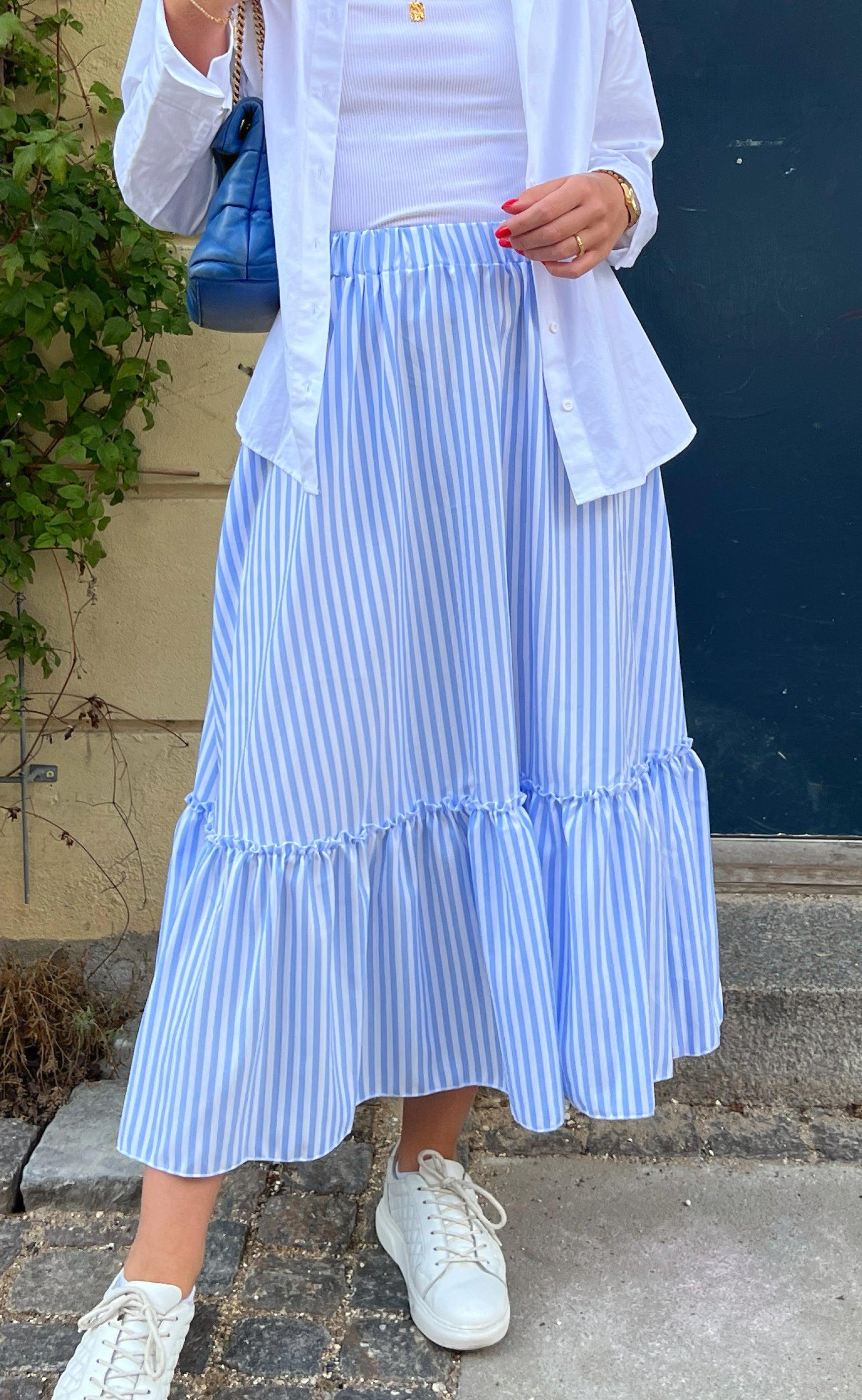 Say INA Copenhagen Nederdel - Hanna - Blue/White Stripe